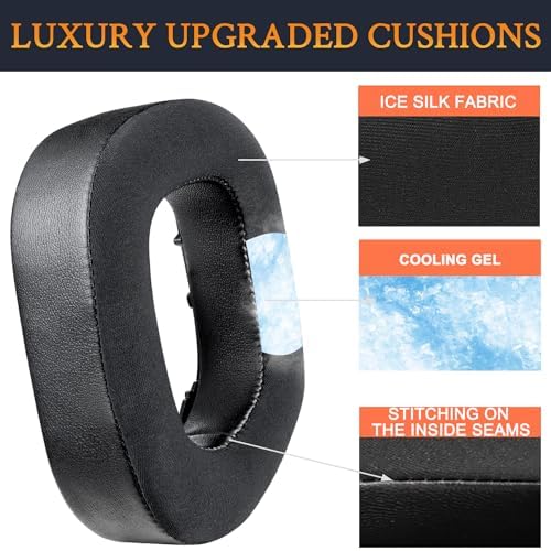 SOULWIT Premium Cooling-Gel Earpads for Corsair HS80 Max/HS80 USB Wired/HS80 RGB Wireless Headsets – High-Density Noise Isolation Foam for Enhanced Comfort and Immersive Gaming Experience – Effortless Installation and Sleek Black Design