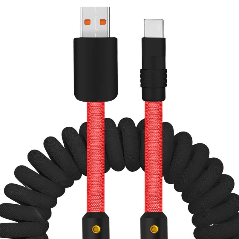Experience Unmatched Charging Versatility with the Chubbycable Curly Chubby – 240 W High-Speed Retractable USB-C Cable, Extends 2.29 to 3.6 FT, Ideal for Car Play & Android Auto, Stylish Dark Blue and Green Coiled Design for Effortless Organization and Durability