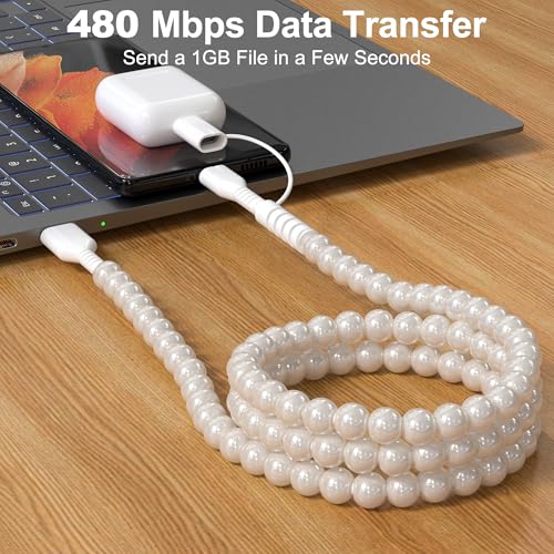 Revolutionize Your Charging Routine with the 3.3 FT USB to USB-C 2-in-1 Multi Charging Cable – MFi Certified, 66 W Fast Charger Compatible with i Phone 16-11 & Samsung Galaxy S25-S23 – Durable Beaded Design for Enhanced Style & Performance