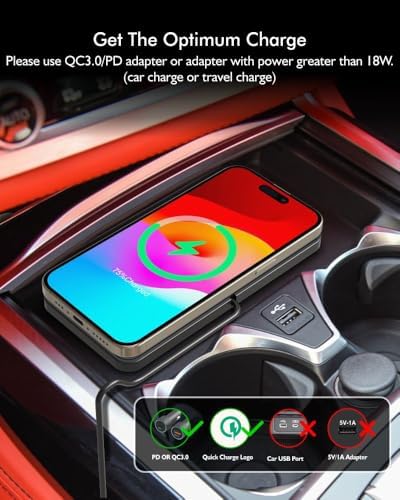 Effortless 15 W Wireless Car Charger Pad – Fast Charging for i Phone 16/15/14/13/12/11 & Samsung S24/S23/S22 – Non-Slip Design with Versatile Type C & A Port Adapter for Secure, Clutter-Free Travel Charging Solutions