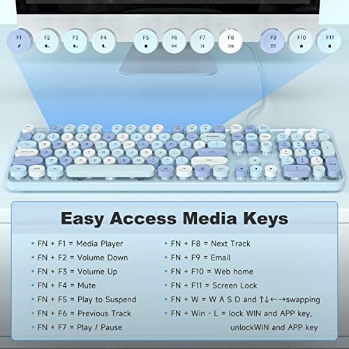 Illuminate Your Workspace with the Large Print Backlit Keyboard – Ergonomic USB Wired Multimedia Keyboard with Rainbow LED Lighting for Enhanced Comfort and Visibility on Windows PCs & Laptops