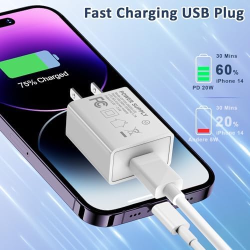 UL Certified 5 V 2 A Fast Charging USB Wall Adapter – Compact Power Cube for i Phone 13-16 & Apple Watch Series 8/7 – Travel-Friendly 2-Pack for Efficient Device Charging – Enhanced Compatibility & Reliability