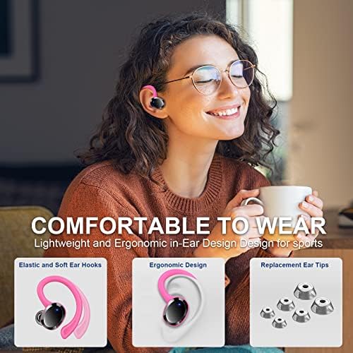 Premium Bluetooth 5.3 Wireless Earbuds – IP7 Waterproof Sport Headphones with 48-Hour Battery Life, Noise-Cancelling Mic, and 3 D Hi-Fi Stereo for Ultimate Workout Performance – Perfect for Running and Gym Enthusiasts