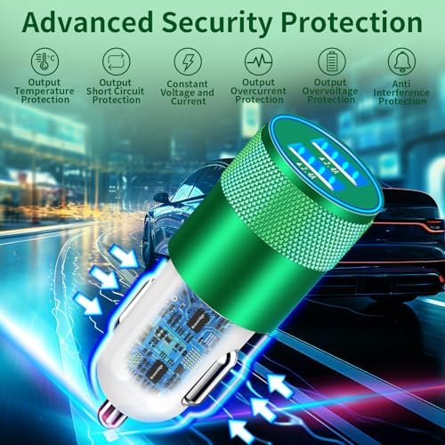 Braveridge 66 W Dual Port USB-C Car Charger for i Phone 16 – MFi Certified Fast Charging with Type-C Braided Cable – Enhanced Compatibility for i Phone 16/16 Pro Max/15/15 Pro/i Pad – Ideal for Road Trips and On-the-Go Power Solutions