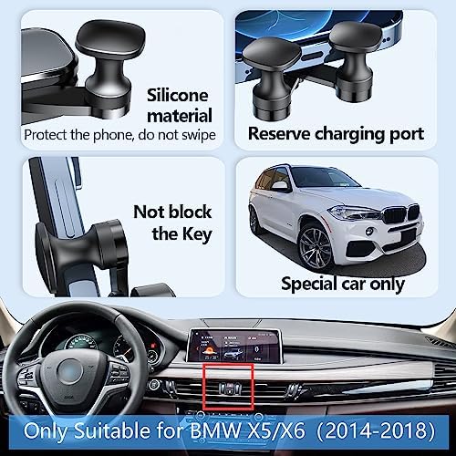 Custom-Fit Gravity Phone Holder Mount for 2024-2025 BMW X5, X6 & 2023-2025 X7 – Premium Car Accessory for Seamless Navigation and Connectivity – Tool-Free Installation, Robust Build, 360-Degree Rotatable Design – Elevate Your Modern BMW Driving Experience