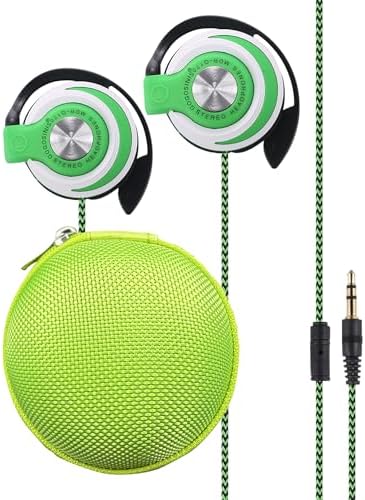 Vibrant Pink Over-Ear Kids Earbuds with Secure Earhooks – Perfectly Designed Audio Companion for Ages 3-8, Ideal for School, Home, and On-the-Go Listening with Universal 3.5 mm Compatibility for Phones and PCs