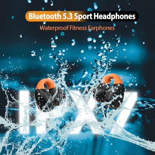 Open Ear Bone Conduction Bluetooth Headphones – Waterproof Sports Earphones with Secure Earhooks, Integrated Hands-Free Microphone, and Wireless Charging Case for Active Lifestyles and Enhanced Safety Awareness