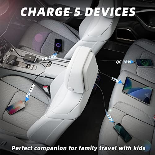 Experience Rapid Roadside Charging with SUNDA 120 W USB C Fast Car Charger – 4-Port Adapter Featuring Dual Type C PD60 W/PPS60 W for i Phone 16/15 Pro/Max/14 & Samsung Galaxy S24, Plus Dual USB-A 30 W QC3.0 for All Android Devices – Compact, Durable, and Universally Compatible for Effortless Multi-Device Charging on the Go