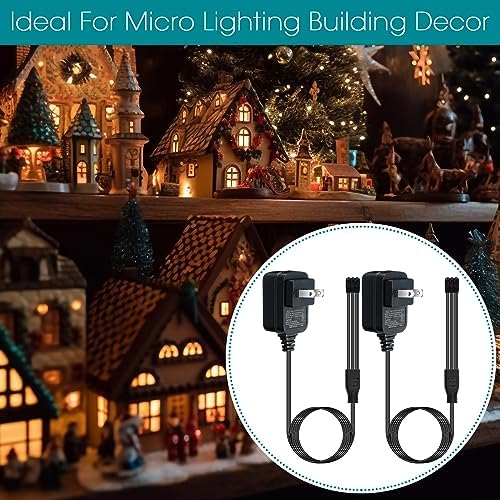 Umigy Dual Pack 4.5 V AC/DC Power Adapter for Lemax Holiday Lighting – Reliable Power Supply for Christmas Micro Displays, Enhanced Compatibility & Performance for Effortless Decor Setup