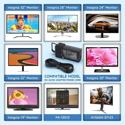 Reliable Universal Power Cord for Insignia LED TVs – Premium AC Adapter for 19″ to 32″ Models Including NS-32 D312 NA15, NS-32 DF310 NA19, NS-32 D420 NA16, NS-32 D220 NA16, NS-3 D311 NA15, NS-24 E200 NA14, NS-24 D510 NA17, NS-19 E310 NA15 & NS-19 E310 A13 – Optimal Performance & Maximum Compatibility – Essential Insignia TV Charger for Effortless Streaming and Uninterrupted Viewing