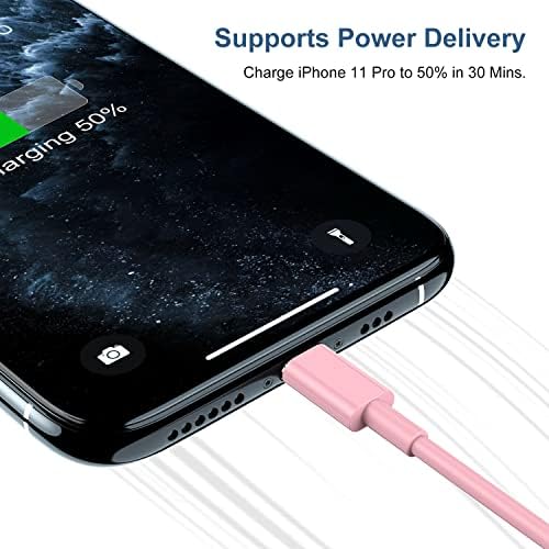Premium 2 Pack USB C to Lightning Cable – 6 ft Apple MFi Certified Fast Charging Cord for i Phone 13/12/11 Pro/Max, Durable Power Delivery Charging Solution in Sleek Black – Unmatched Speed and Compatibility for On-the-Go Users