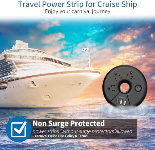 Compact Travel Power Strip – NTONPOWER 3 Outlets & 3 USB Ports (1 USB-C) for Effortless Charging on Cruises, Hotels & Home – 3 ft Short Extension Cord, Lightweight & Cruise Approved for Seamless Device Connectivity – Essential Travel Accessory for Adventurers & Tech Enthusiasts