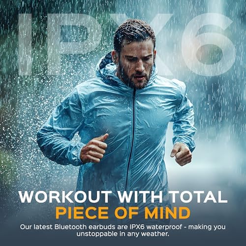 TREBLAB X9 Pro Wireless Earbuds – Unmatched Hybrid Active Noise Cancellation, 6 AI Microphones for Crystal Clear Calls, IPX6 Waterproof for Ultimate Durability, 50 Hours Playtime, and Bluetooth 5.3 Fast Pairing – Ideal for Active Lifestyles, Travel, and Everyday Use
