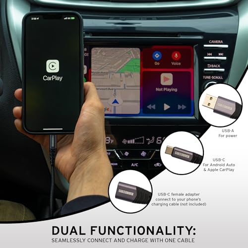 Elevate Your Drive with the Ultimate Car and Driver Infotainment Data Cable Kit – Effortless Apple Car Play & Android Auto Integration, Lightning-Fast 12 V Charging, Versatile USB-C Compatibility, and Robust Build for Uninterrupted Entertainment on the Road
