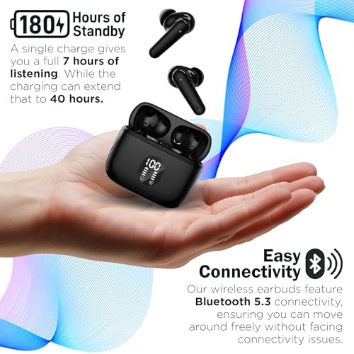 Elevate Your Audio Experience with My Joy Classic Wireless Earbuds – Stylish Van Gogh-Inspired Design, Dual Microphones for Crystal-Clear Calls, IPX5 Sweatproof for Active Lifestyles, Enjoy Up to 7 Hours of Playtime, Noise-Reducing Technology, Effortless Wireless Charging and Enhanced Compatibility for Seamless Device Connection