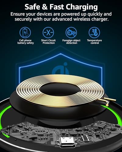 TOZO 2025 Advanced 15 W Max Fast Wireless Charging Pad – Universal Compatibility for i Phone 16/16 Plus/16 Pro Max and Samsung Galaxy S24/S23/S22 – Enhanced Charging Efficiency with Type-C Port – Sleep-Friendly LED Indicator – Upgraded Anti-Slip Design for Secure Charging