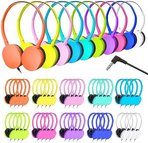 Classroom-Ready 10 Pack Kids Headphones – Ultra-Comfortable & Robust Earbuds for Students, Toddlers, and Teens – Superior Sound Quality & Multi-Device Compatibility – Perfect Headphone Set for Enriching Educational Engagement