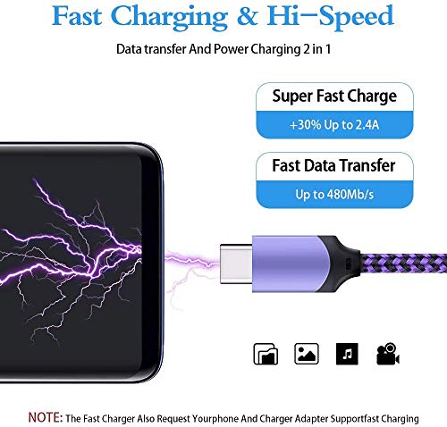 Premium 6 FT Braided USB A to USB C Cable 5 Pack – Fast Charging Solution for Samsung Galaxy S Series, LG Devices & More – Enhanced Durability, Flexibility, and Compatibility for All Android Users – Elevate Your Charging Experience Today!