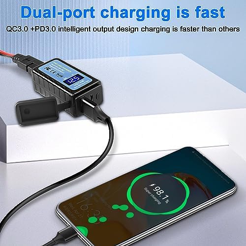 XMSJSIY Premium Motorcycle Phone Charger Adapter – SAE to Type-C PD & USB Quick Charge 3.0 with Built-in Voltmeter, Waterproof Design, and Energy-Saving ON/OFF Switch – 1.2 M (3.9 FT) Extension Cable for Seamless Connectivity with Phones, Tablets, and GPS Devices