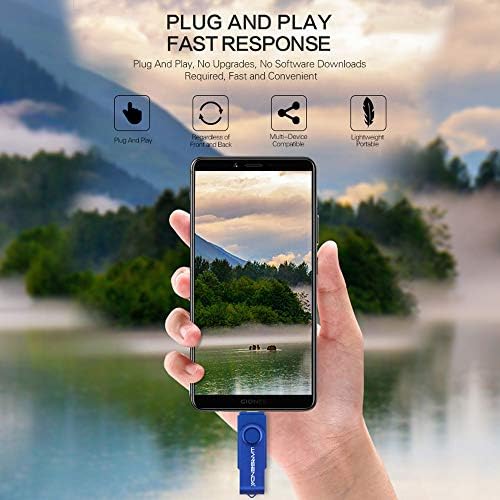 Wansenda 3-in-1 64 GB USB 3.0 Flash Drive – Versatile External Memory Stick for Android, PC & Mac with Lightning-Fast Transfer Speeds – Stylish Purple Design for Effortless Data Storage and Sharing on Samsung Galaxy, LG, Moto & More
