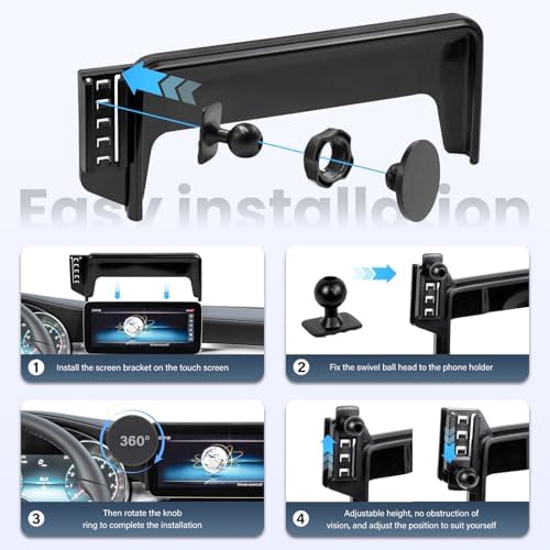 Magnetic Car Phone Holder for Mercedes CLA, GLA, A-Class (2015-2019) – Enhanced 360° Rotating Mount with Mag Safe Compatibility for Safe Navigation and Hands-Free Calling – Ideal for 8-Inch Displays – Elevate Your Driving with Superior Stability and Chic Aesthetics