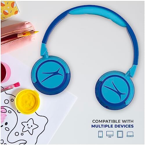 Kid-Safe Wireless Bluetooth Headphones by Altec Lansing – Exceptional Audio for Young Listeners with Volume Limiting Technology – Compact, Foldable Design Perfect for Travel and Everyday Adventures – Compatible with All Devices for Versatile Enjoyment