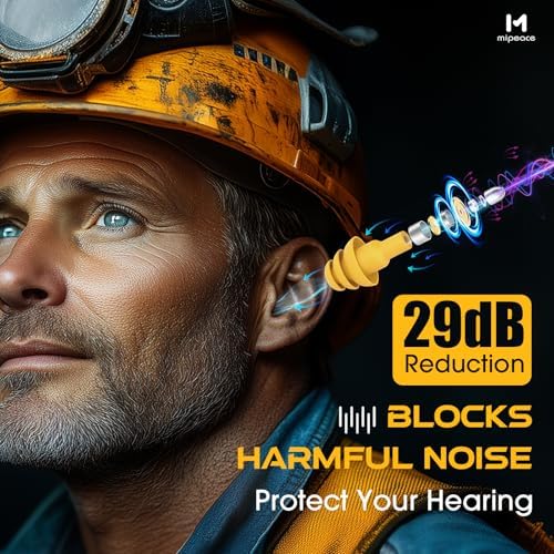 MIPEACE Professional Noise-Canceling Earbuds – Engineered for Comfort and Longevity in Industrial Settings – Sweatproof Design with Effortless Device Pairing and Immersive Acoustic Experience for Construction Workers