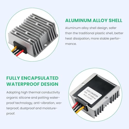High-Efficiency Waterproof DC/DC Buck Converter: Versatile 20-90 V to 12 V Voltage Regulator for Automotive LED Systems and Heavy-Duty Applications – 20 A Output, 240 W Power Capacity for Reliable Performance in Challenging Environments