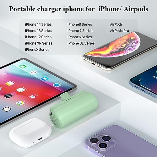 Dual Pack 5500 m Ah Mini Portable Charger for i Phone – Ultra-Compact Power Bank with PD Fast Charging in Stylish Black & Pink – Perfect Travel Accessory for i Phone 14/13/12/11/X/8/7/6 – Enhanced Compatibility & Convenience for On-the-Go Power