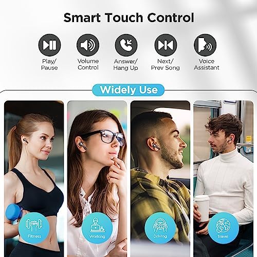 Premium Bluetooth Wireless Earbuds with Active Noise Cancelling and Touch Control – IPX6 Waterproof Earphones for Calls and Gaming, Featuring Wireless Charging Case and Cleaning Pen Tool, Ergonomic Design for Ultimate Comfort and Enhanced Device Compatibility in Sleek Black