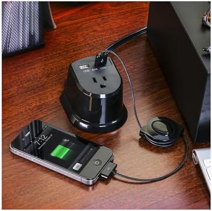 Cyber Power CSP105 U Professional Dual USB Power Station – Fast Charging Desktop Power Strip with Surge Protection for Home & Office Use, Compact Black Design for Enhanced Portability and Device Compatibility