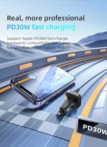 Tron 30 W Bluetooth FM Transmitter: Dual USB-C & USB-A Fast Charging Car Adapter with Enhanced Compatibility for Seamless Streaming and Hands-Free Calling – Ideal for Modern Drivers Seeking Efficiency and Style
