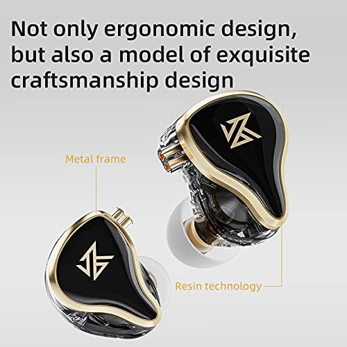 Linsoul KZ ZAS Premium Hybrid IEM Earbuds – Exceptional 7 BA + 1 DD Hi-Fi Bass Headphones for Audiophiles and Gamers – Ergonomic Design, Robust 2-Pin Cable, and Integrated Microphone for Enhanced Communication and Immersive Sound Experience
