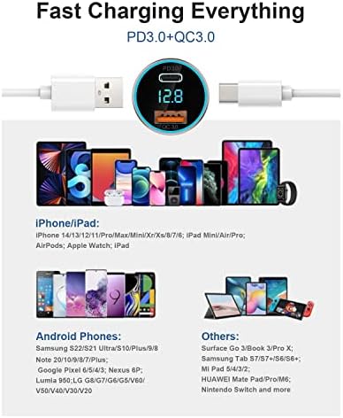 Experience Effortless Fast Charging with the SUPERONE 45 W Dual USB-C Car Charger Adapter – High-Speed 27 W PD & 20 W QC3.0 Ports, Real-Time LED Voltmeter Monitoring, Compatible with i Phone 15/14/13 Series, Google Pixel 7/6/5, Samsung Galaxy S22/21 & More – Premium Copper Design for Ultimate Durability and Efficiency on the Go, Ensuring Safe and Reliable Power for All Your Devices While Driving.