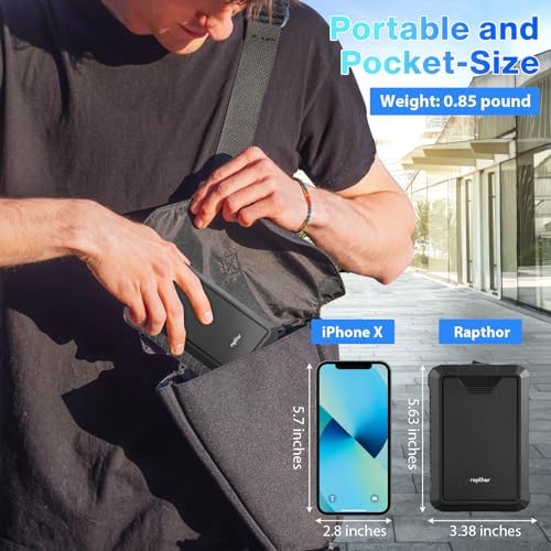 Rapthor 12 V 6500 m Ah & 5 V 13000 m Ah Rechargeable Lithium-Ion Power Bank – Versatile Fast Charger for Heated Jackets, CCTV Cameras, and More – Lightweight, Compact Design for Outdoor Adventures – Enhanced DC Output Compatibility and Safety Features