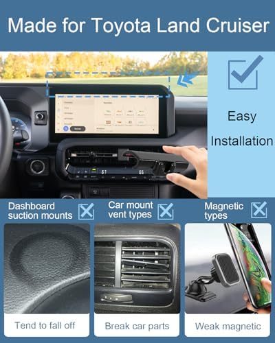 Toyota Land Cruiser 2024-2025 Phone Mount – OEM-Compatible Hands-Free Car Holder for Safe Navigation – Quick Install & Robust Design for Modern Drivers on the Go