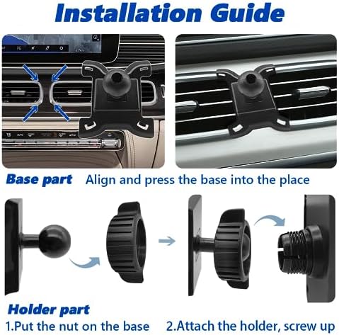 Premium Air Vent Car Phone Mount for 2020-2024 Mercedes Benz GLE & GLS Class | Thick Case Compatible Mobile Holder for Navigation & Calls | Elegant Auto Accessory for Enhanced Driving Safety & Convenience