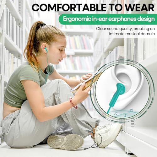 Engaging 50-Pack Kids Wired Earbuds for Classroom Learning | Durable, Lightweight 3.5 mm Headphones Compatible with Chromebooks & PCs | Vibrant Multi-Colored Earphones for Group Activities & Interactive Education