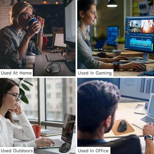 Elevate Your Comfort and Style with the memzuoix Purple Ergonomic Wireless Mouse – Right-Handed Vertical Design for Natural Wrist Posture, Adjustable DPI of 800/1200/1600, Perfect for PCs, Laptops, and Desktops – Experience Lag-Free 2.4 G Connectivity and Enhanced Productivity!