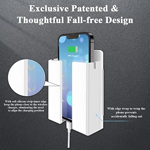 LANBON P2 Wall-Mounted Wireless Charger – 15 W Fast Charging Station for i Phone 16-11 & Galaxy S20-S25 Series, Space-Saving Design for Bedside, Desk, Garage & Kitchen – Enhanced Safety Features & Sleek Aesthetic for Modern Homes