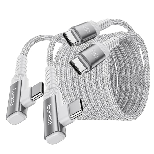 10 ft USB C to USB C Charger Cable (2-Pack) – 60 W Fast Charging Type C Cord with Right Angle Connector for i Phone 16, 15 Pro Max/Plus, Mac Book Air, Samsung S23 Ultra/S22, Note 20 – Superior Durability & Enhanced Ergonomics for Optimal Device Performance