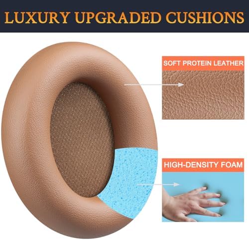 Elevate Your Audio Experience with SOULWIT Deep Brown Replacement Earpads for Beats Studio Pro Wireless Headphones – Luxurious Protein Leather Cushions with Advanced Noise Isolation Foam for Unmatched Comfort and Enhanced Sound Quality