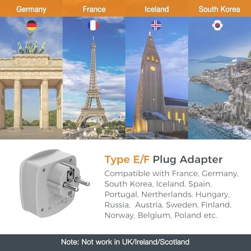 Ultimate TESSAN Type G UK Travel Plug Adapter with Dual USB Fast Charger Ports – Compact US to UK Power Converter for Effortless Global Connectivity in Scotland, London, Ireland, Kenya, Dubai & Qatar