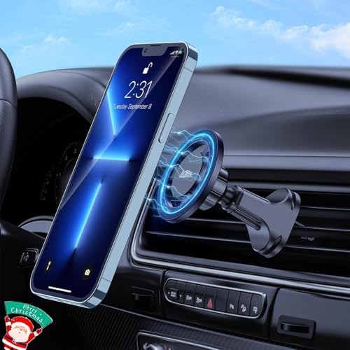 AUROX Mag Safe Car Mount for i Phone 15/14/13/12 Series – Advanced Suction Cup with Enhanced Magnet Strength, 360° Rotational Flexibility & 210° Tilt Functionality, Effortless Setup for Universal Compatibility – Ultimate Driving Safety and Convenience