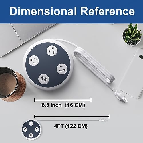 Maximize Your Power Potential with the 6 Ft Surge Protector Flat Extension Cord Power Strip – 8 Outlets & 4 USB Ports (Including 2 USB-C) for Rapid Charging, 1350 Joules Protection, Perfect for Home or Office Environment, Space-Saving Design for Enhanced Compatibility
