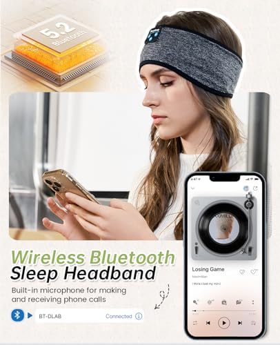 Ergonomic Bluetooth Sleep Headphones: Wireless Sports Headband with Hi-Fi Stereo Sound for Ultimate ASMR Relaxation – Lightweight, Cozy Audio Solution for Men and Women, Perfect for Meditation and Restful Sleep