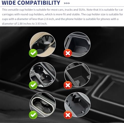 Versatile Universal Mobile Phone Cup Holder Mount – Shockproof Automotive Beverage Holder for Cars, Trucks, and SUVs – Adjustable Non-Slip Design for Effortless Hands-Free Navigation and Hydration – Sleek Black Finish Enhancing Vehicle Style and Functionality