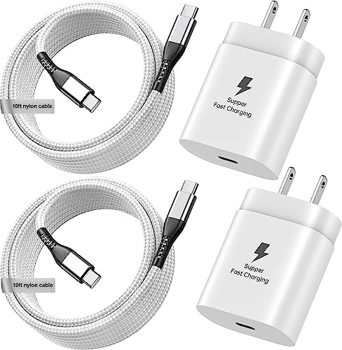 Dayaoncy 30 W USB-C Fast Charger for i Phone 15 Pro Max & Samsung Devices – 10 FT Durable Nylon Charging Cable Included, Ultra-Fast Power Boost with Advanced Safety Features, Compact Wall Adapter for On-the-Go Convenience, Perfect for Modern Lifestyles