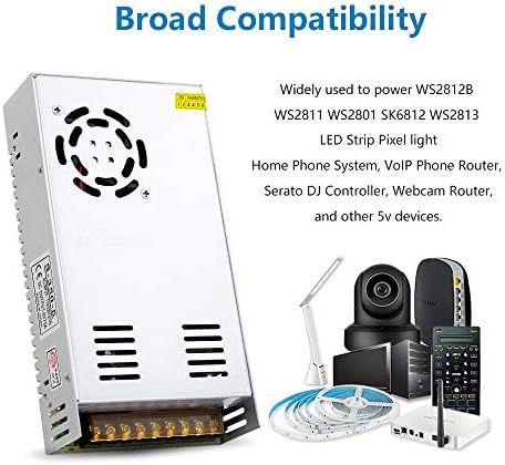 Ultra-Reliable 5 V 70 A Regulated Power Supply – Versatile Switching Transformer Adapter for LED Lights and CCTV Systems – High-Efficiency 350 W DC Converter for WS2812 B, WS2811, WS2813, SK6812 – AC 110 V/220 V Compatibility with Built-in Safety Features