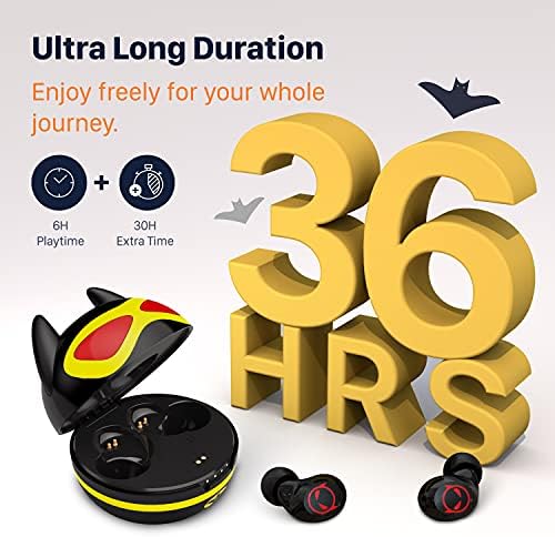Compact Bluetooth 5.0 Earbuds for Small Ears | Touch-Control Noise-Cancelling Headphones with Unique Cartoon Charging Case | Lightweight Design for Comfort | Immersive Stereo Sound Perfect for Music & Calls | Ideal for Active Lifestyles